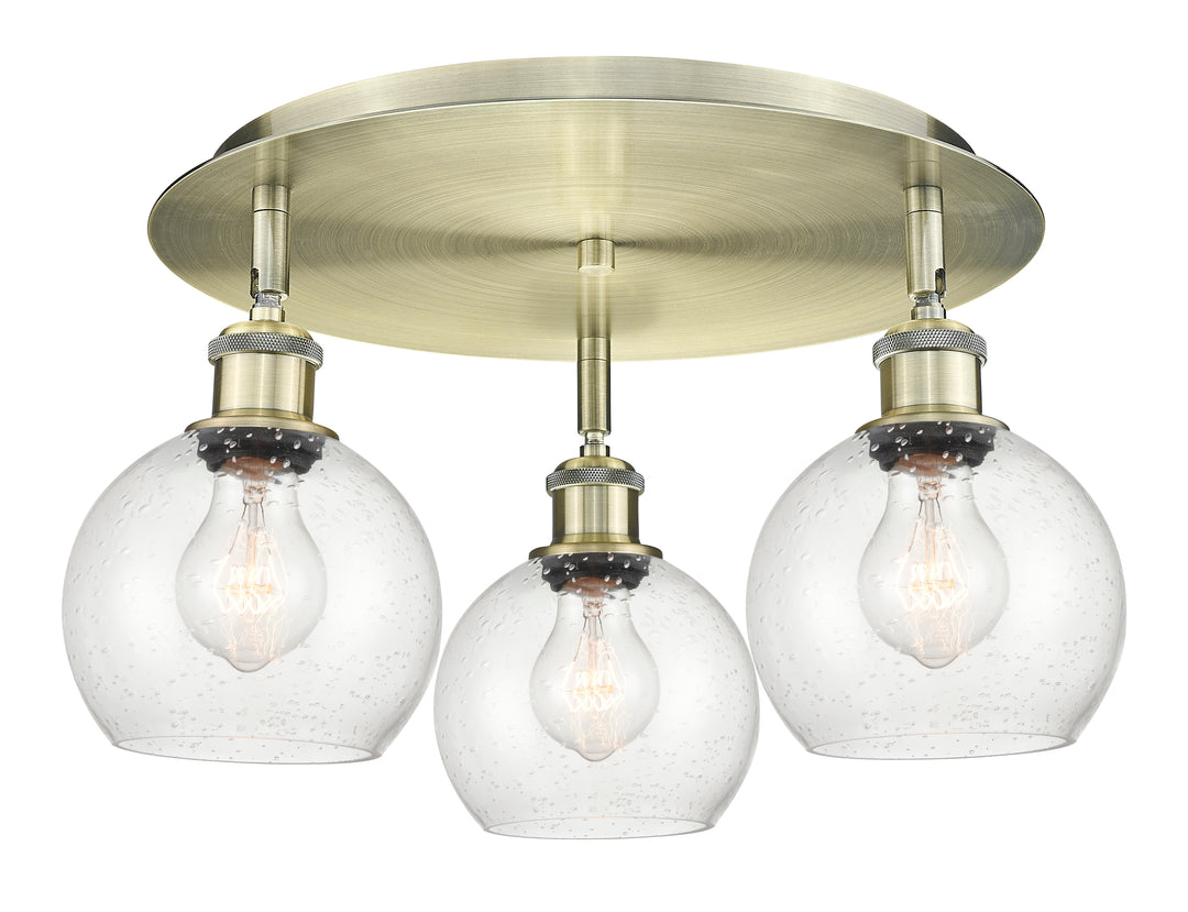 Innovations Lighting Athens 6" Flush Mount Ceiling Flush Mounts Innovations Lighting Antique Brass Seedy ; Glass Type: Seeded 