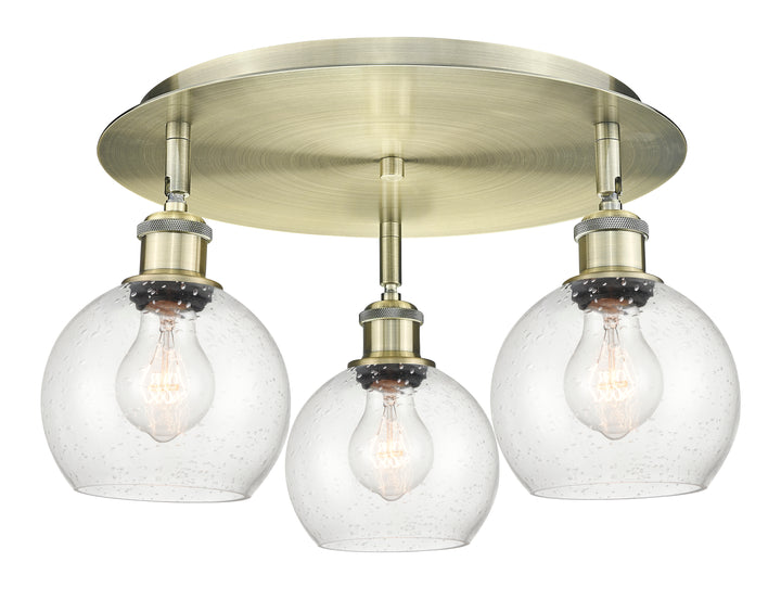 Innovations Lighting Athens 6" Flush Mount Ceiling Flush Mounts Innovations Lighting Antique Brass Seedy ; Glass Type: Seeded 