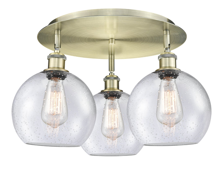 Innovations Lighting Athens 8" Flush Mount Ceiling Flush Mounts Innovations Lighting Antique Brass Seedy ; Glass Type: Seeded 