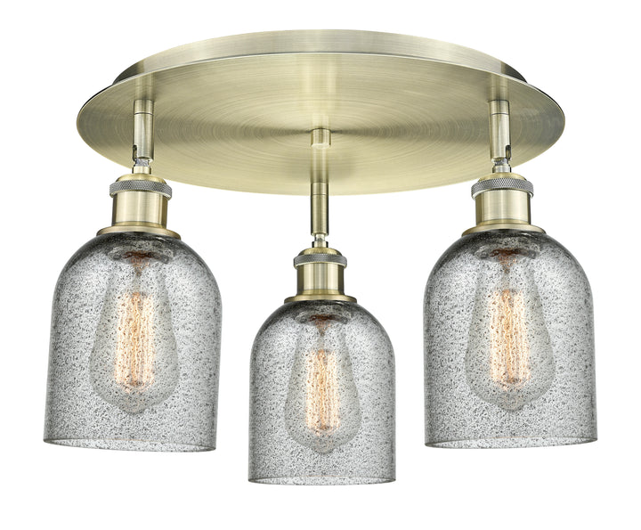 Innovations Lighting Caledonia 5" Flush Mount - Antique Brass Ceiling Flush Mounts Innovations Lighting Charcoal ; Glass Type: Charcoal  