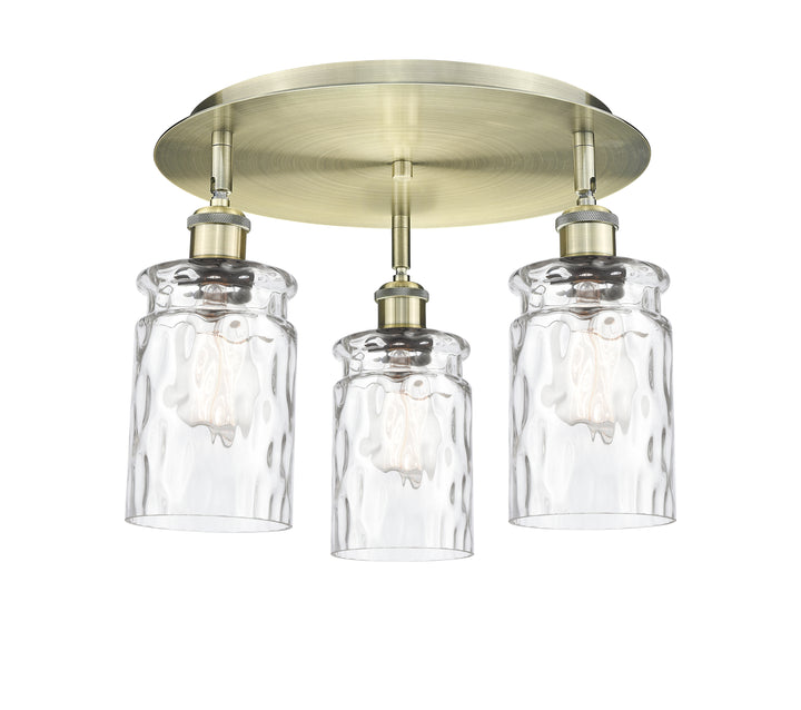 Innovations Lighting Candor 5" Flush Mount Ceiling Flush Mounts Innovations Lighting Antique Brass Clear Waterglass ; Glass Type: Frosted; Ribbed 