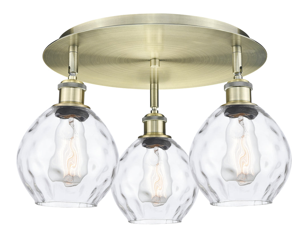 Innovations Lighting Waverly 6" Flush Mount - Antique Brass Ceiling Flush Mounts Innovations Lighting Clear ; Glass Type: Water  