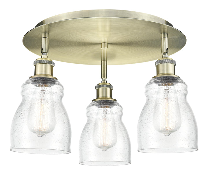 Innovations Lighting Ellery 5" Flush Mount - Antique Brass Ceiling Flush Mounts Innovations Lighting Seedy ; Glass Type: Seeded  