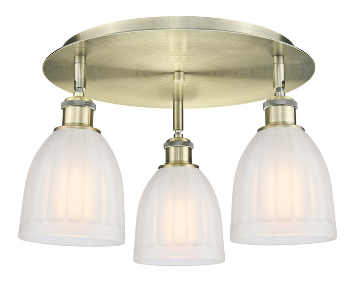 Innovations Lighting Brookfield 6" Flush Mount Ceiling Flush Mounts Innovations Lighting Antique Brass White ; Glass Type: Frosted; Ribbed 