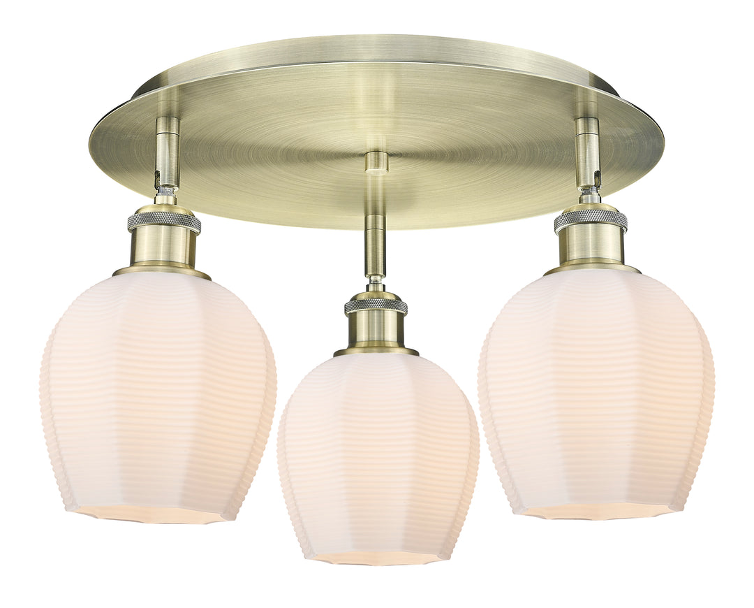 Innovations Lighting Norfolk 6" Flush Mount - Antique Brass Ceiling Flush Mounts Innovations Lighting Matte White ; Glass Type: Frosted  