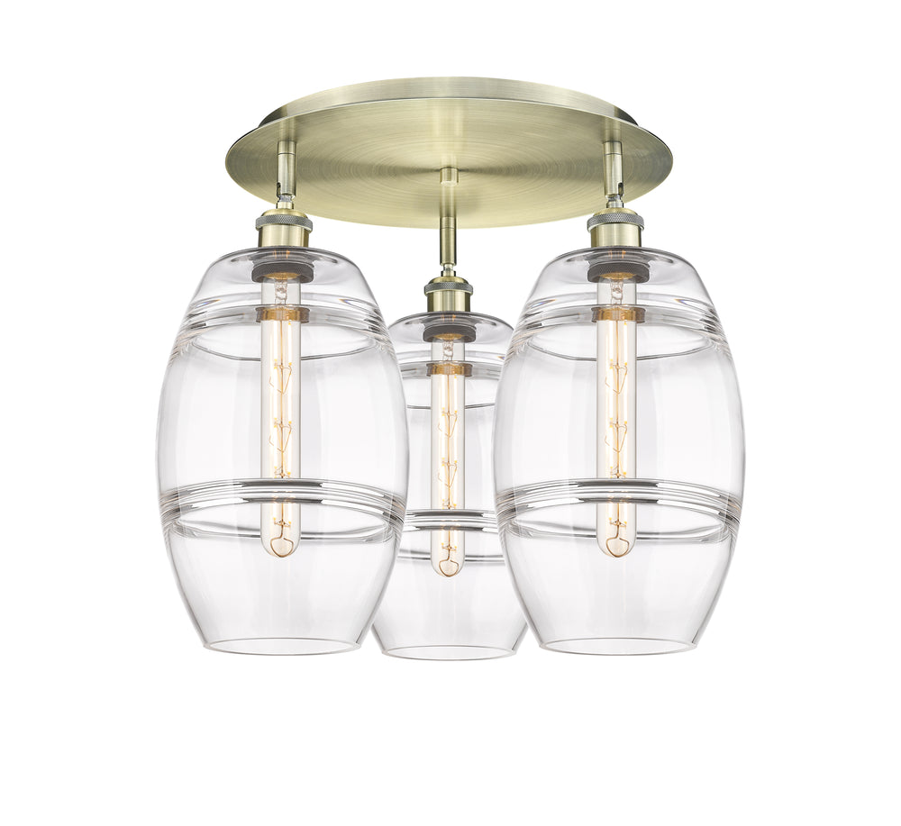 Innovations Lighting Vaz 8" Flush Mount - Antique Brass Ceiling Flush Mounts Innovations Lighting Clear ; Glass Type: Clear  