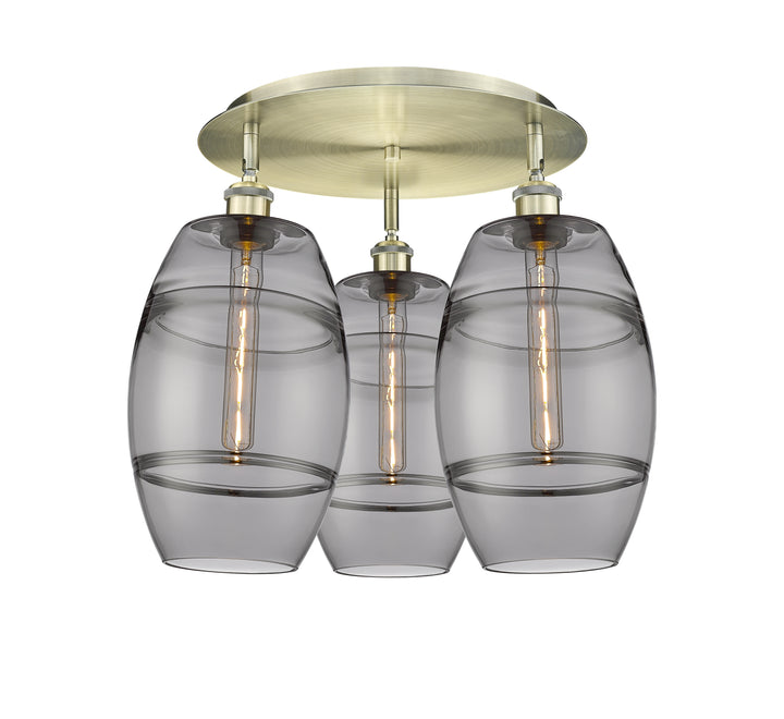 Innovations Lighting Vaz 8" Flush Mount - Antique Brass Ceiling Flush Mounts Innovations Lighting Light Smoke ; Glass Type: Smoked  