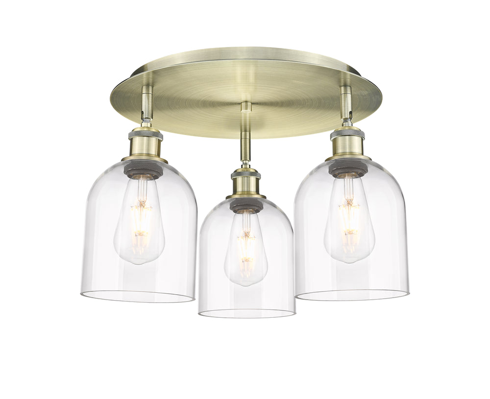 Innovations Lighting Bella 6" Flush Mount Ceiling Flush Mounts Innovations Lighting Antique Brass Clear ; Glass Type: Clear 