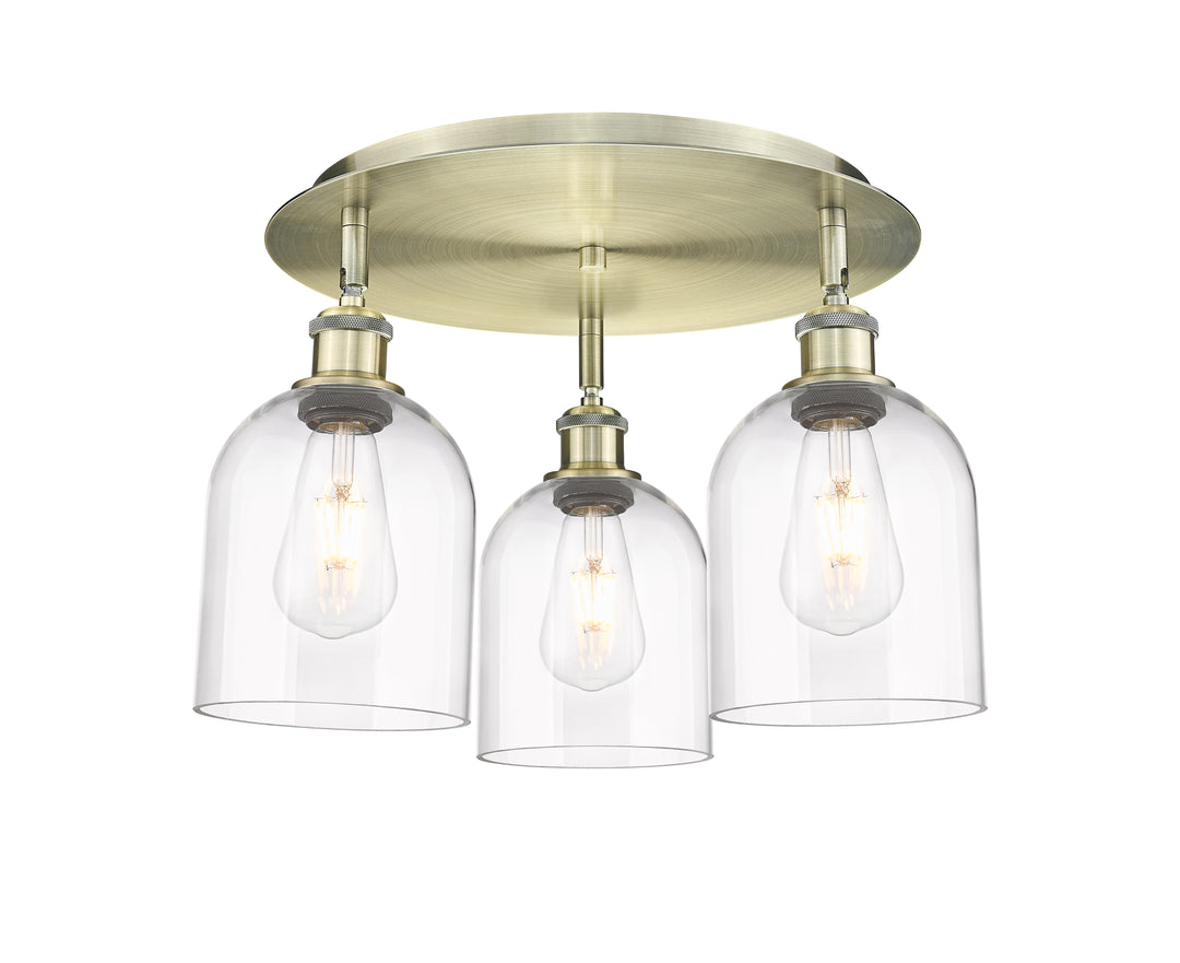 Innovations Lighting Bella 6" Flush Mount Ceiling Flush Mounts Innovations Lighting Antique Brass Clear ; Glass Type: Clear 