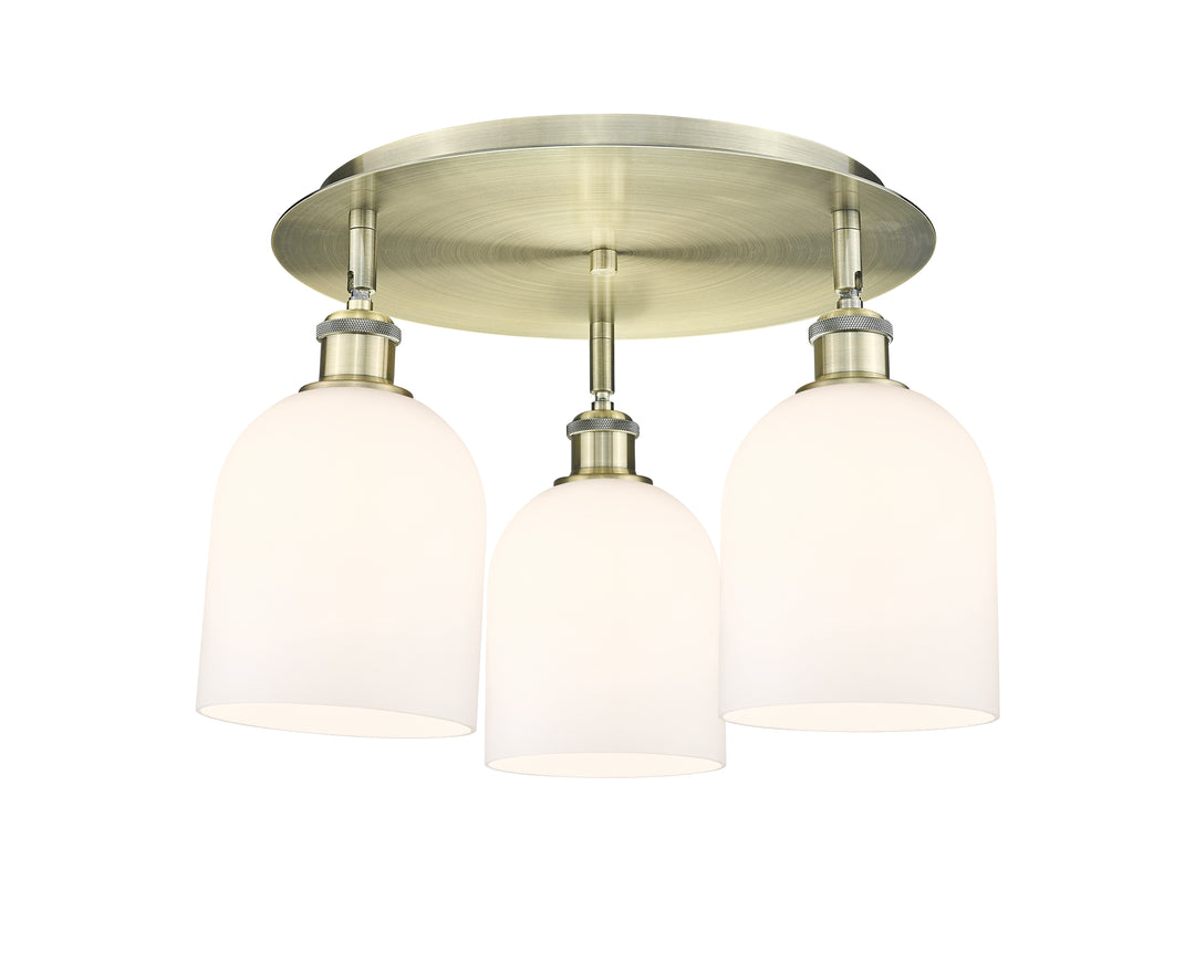 Innovations Lighting Bella 6" Flush Mount Ceiling Flush Mounts Innovations Lighting Antique Brass White ; Glass Type: White 