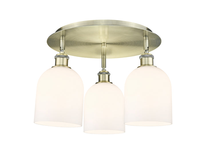 Innovations Lighting Bella 6" Flush Mount Ceiling Flush Mounts Innovations Lighting Antique Brass White ; Glass Type: White 