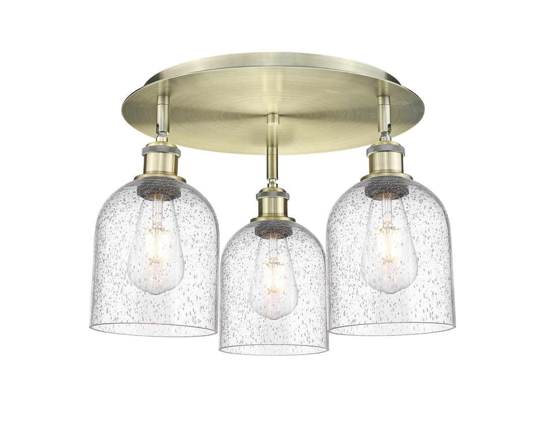 Innovations Lighting Bella 6" Flush Mount Ceiling Flush Mounts Innovations Lighting Antique Brass Seedy ; Glass Type: Transparent 