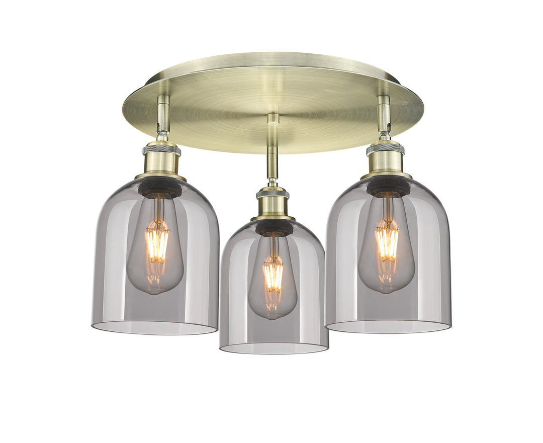 Innovations Lighting Bella 6" Flush Mount Ceiling Flush Mounts Innovations Lighting Antique Brass Light Smoke ; Glass Type: Smoked 