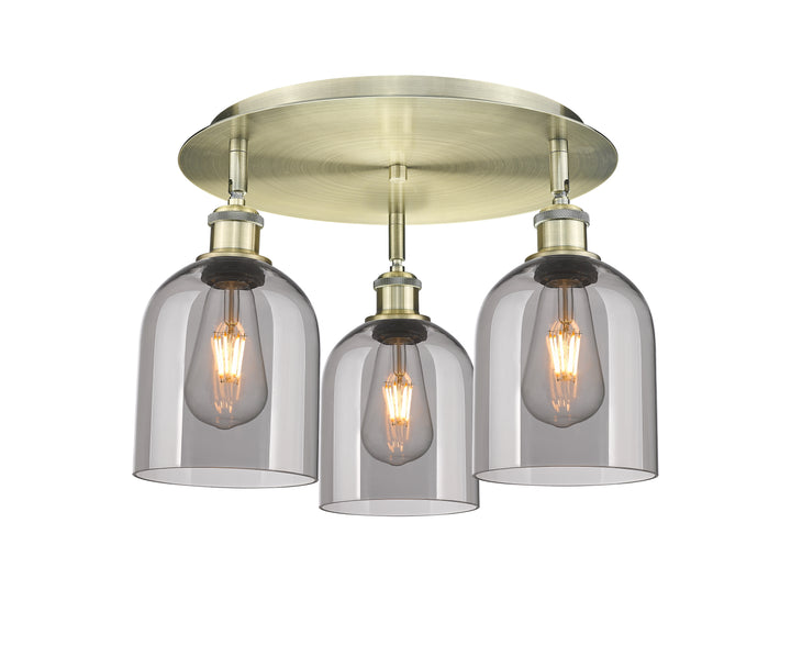 Innovations Lighting Bella 6" Flush Mount Ceiling Flush Mounts Innovations Lighting Antique Brass Light Smoke ; Glass Type: Smoked 