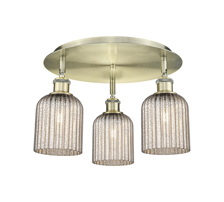 Innovations Lighting Bridal Veil 5" Flush Mount Ceiling Flush Mounts Innovations Lighting Antique Brass Mercury ; Glass Type: Mercury; Ribbed 