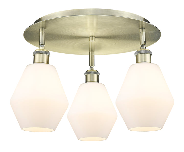 Innovations Lighting Cindyrella 6" Flush Mount - Antique Brass Ceiling Flush Mounts Innovations Lighting Cased Matte White ; Glass Type: White  