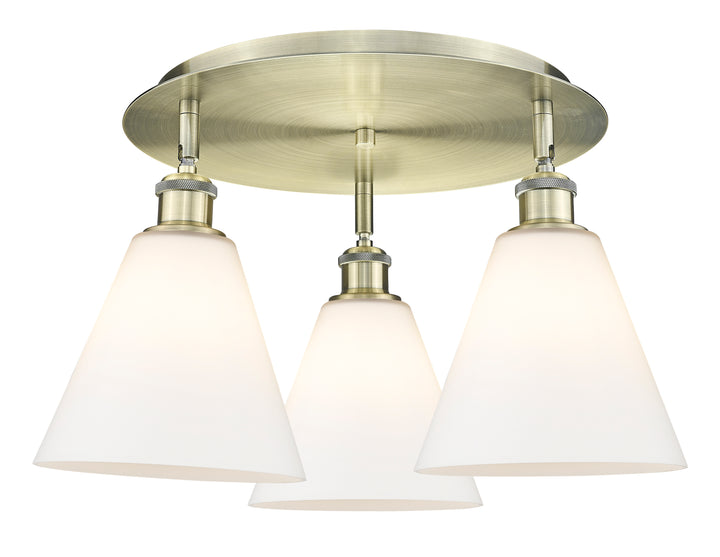 Innovations Lighting Berkshire Glass 8" Flush Mount Ceiling Flush Mounts Innovations Lighting Antique Brass Matte White ; Glass Type: White 