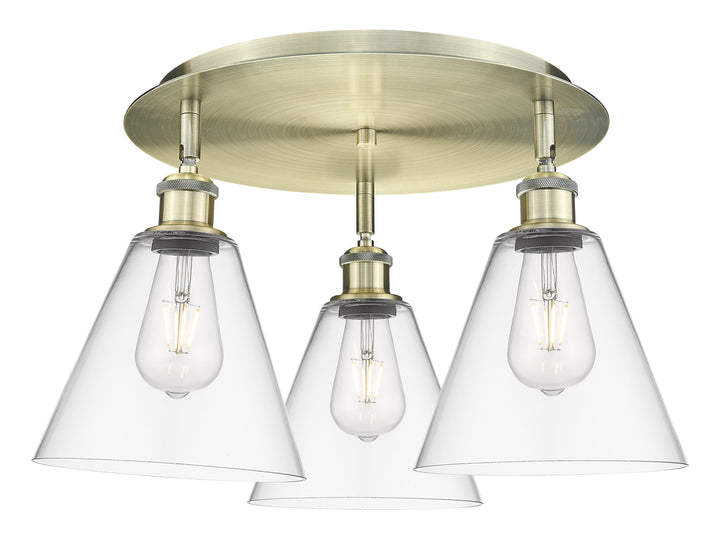 Innovations Lighting Berkshire Glass 8" Flush Mount Ceiling Flush Mounts Innovations Lighting Antique Brass Clear ; Glass Type: Clear 