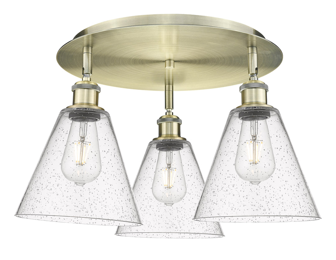 Innovations Lighting Berkshire Glass 8" Flush Mount Ceiling Flush Mounts Innovations Lighting Antique Brass Seedy ; Glass Type: Seeded 