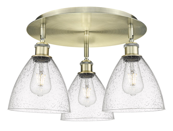 Innovations Lighting Bristol 7.5" Flush Mount - Antique Brass Ceiling Flush Mounts Innovations Lighting Seedy ; Glass Type: Seeded  