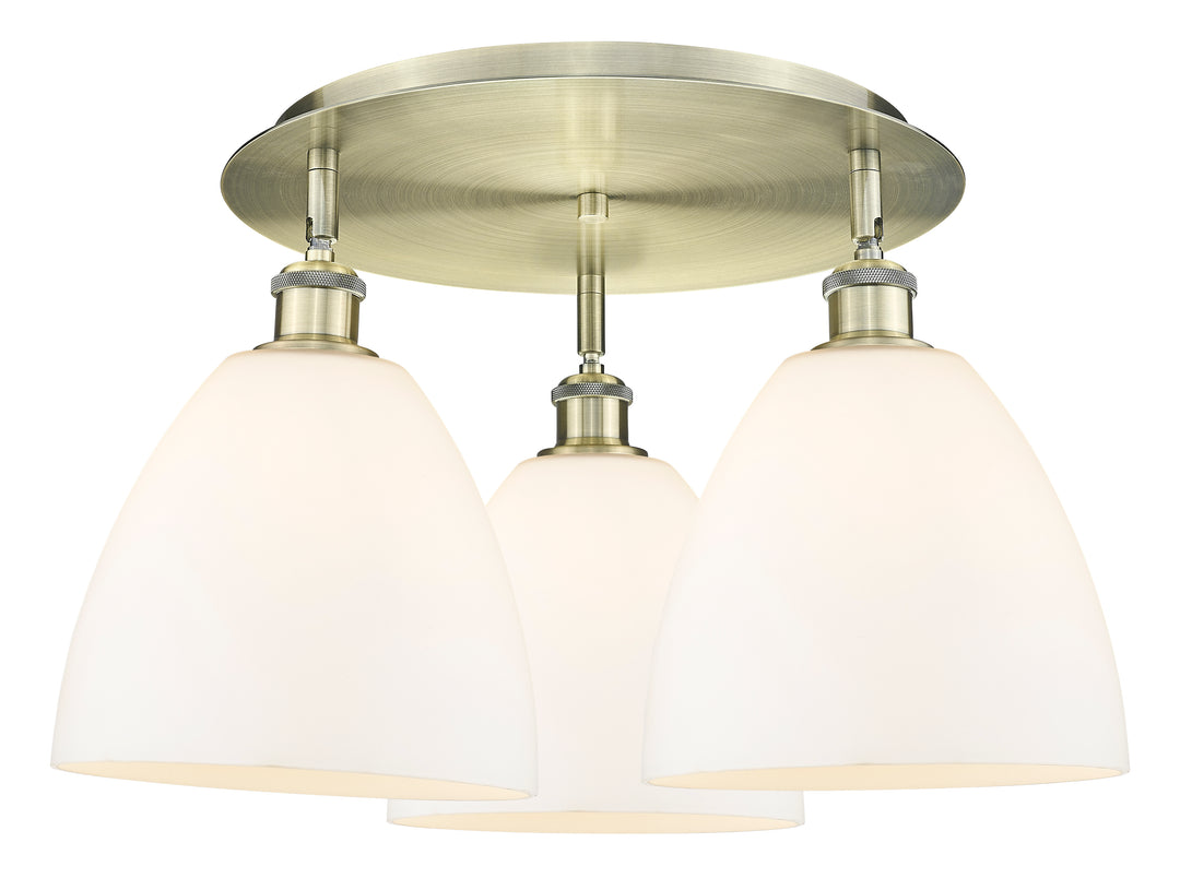 Innovations Lighting Bristol 9" Flush Mount Ceiling Flush Mounts Innovations Lighting Antique Brass Matte White ; Glass Type: White 