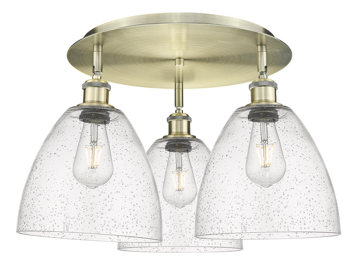 Innovations Lighting Bristol 9" Flush Mount Ceiling Flush Mounts Innovations Lighting Antique Brass Seedy ; Glass Type: Seeded 