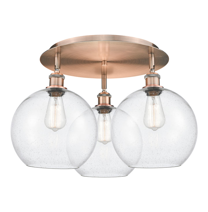 Innovations Lighting Athens 10" Flush Mount Ceiling Flush Mounts Innovations Lighting Antique Copper Seedy ; Glass Type: Seeded 