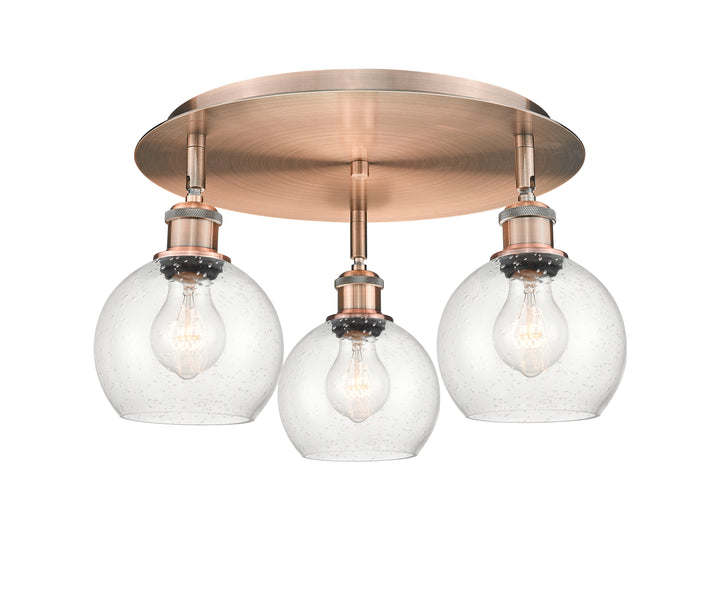 Innovations Lighting Athens 6" Flush Mount Ceiling Flush Mounts Innovations Lighting Antique Copper Seedy ; Glass Type: Seeded 