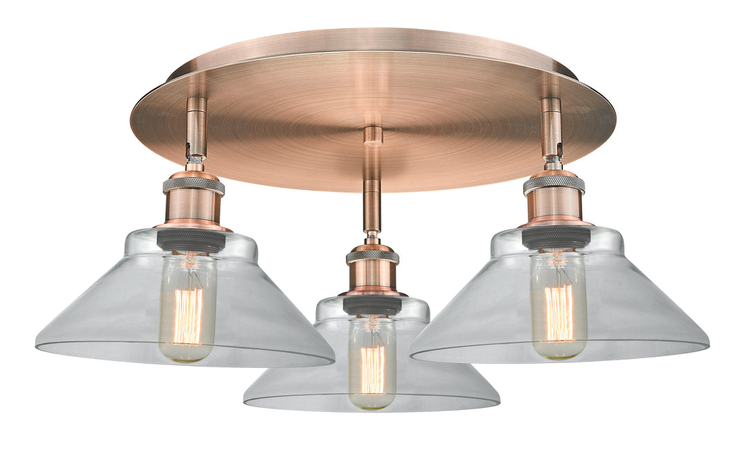 Innovations Lighting Orwell 9" Flush Mount - Antique Copper Ceiling Flush Mounts Innovations Lighting   