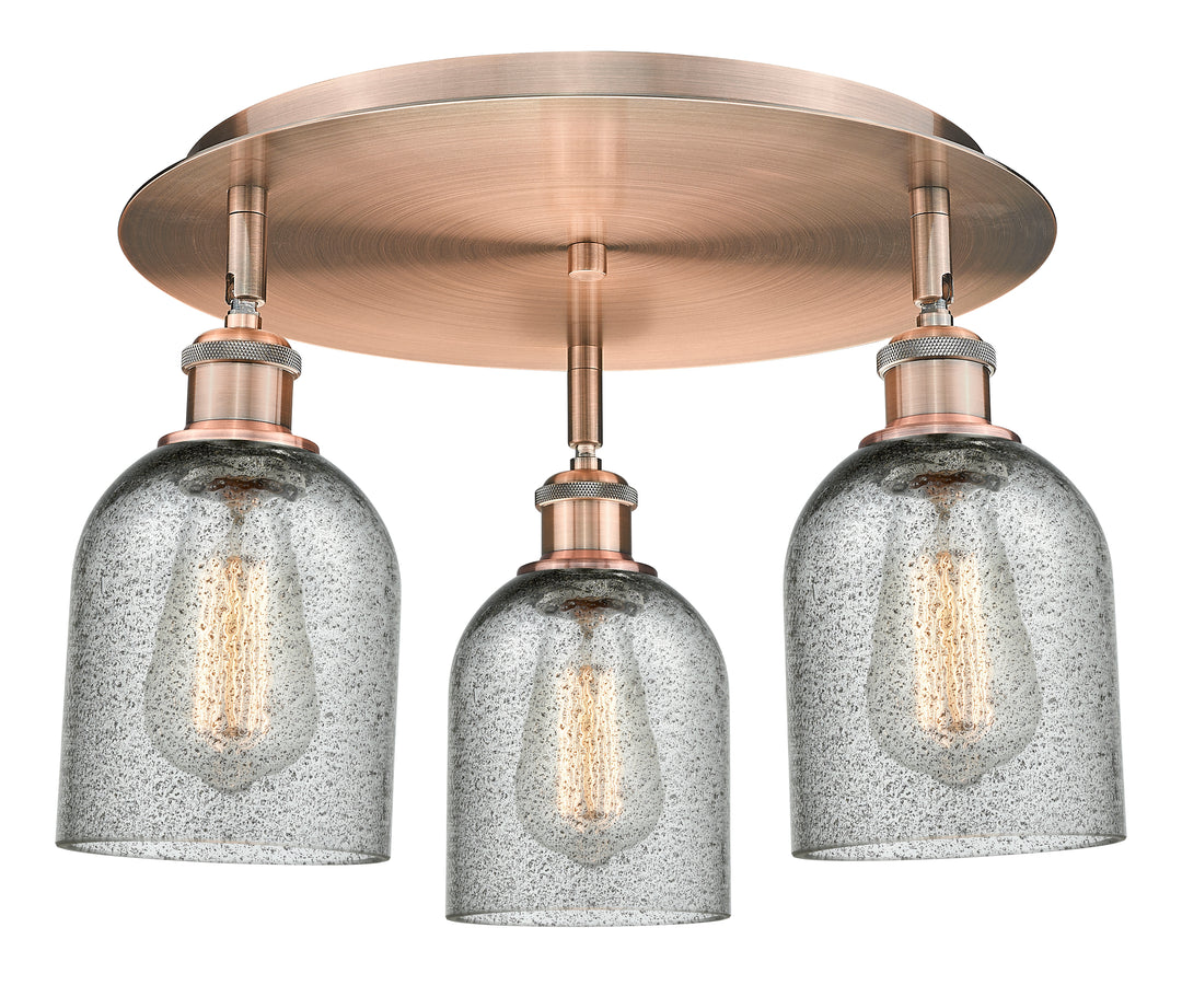 Innovations Lighting Caledonia 5" Flush Mount - Antique Copper Ceiling Flush Mounts Innovations Lighting Charcoal ; Glass Type: Charcoal  