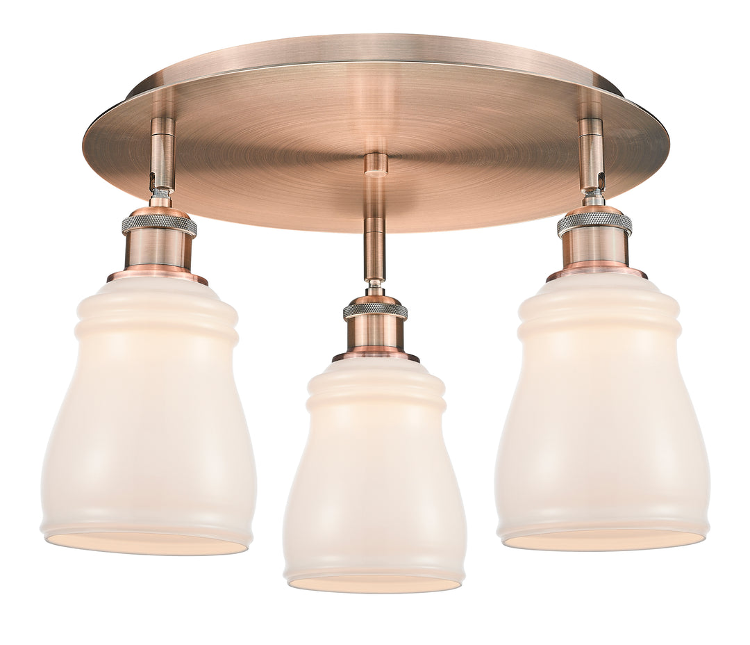 Innovations Lighting Ellery 5" Flush Mount - Antique Copper Ceiling Flush Mounts Innovations Lighting White ; Glass Type: White  