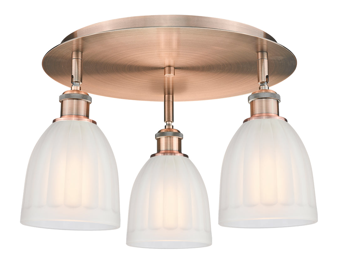 Innovations Lighting Brookfield 6" Flush Mount Ceiling Flush Mounts Innovations Lighting Antique Copper White ; Glass Type: Frosted; Ribbed 