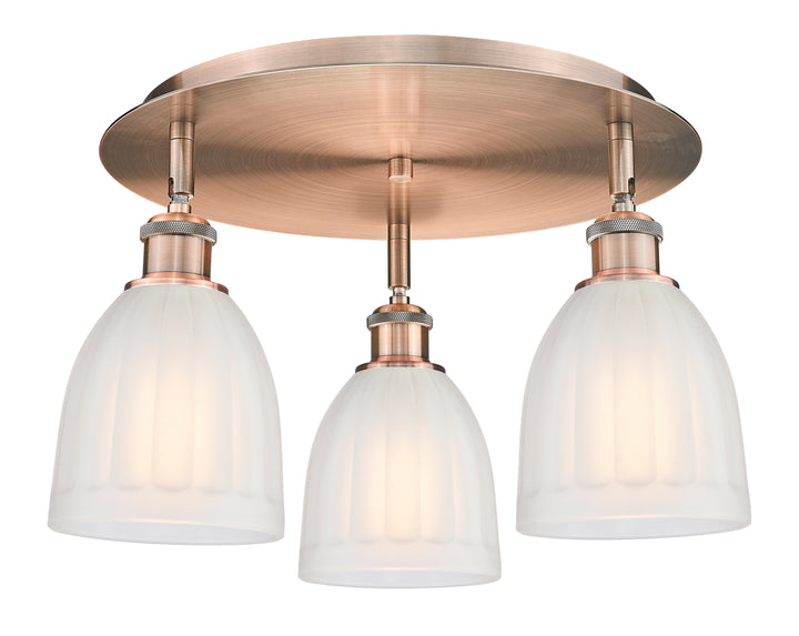 Innovations Lighting Brookfield 6" Flush Mount Ceiling Flush Mounts Innovations Lighting Antique Copper White ; Glass Type: Frosted; Ribbed 