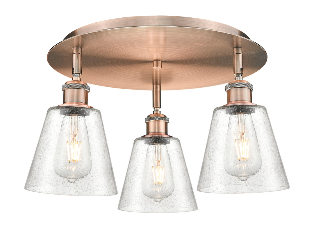 Innovations Lighting Caton 6" Flush Mount - Antique Copper Ceiling Flush Mounts Innovations Lighting Frosted ; Glass Type: Frosted  