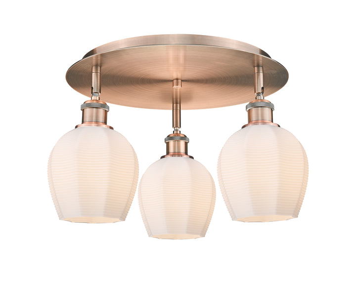 Innovations Lighting Norfolk 6" Flush Mount - Antique Copper Ceiling Flush Mounts Innovations Lighting Matte White ; Glass Type: Frosted  