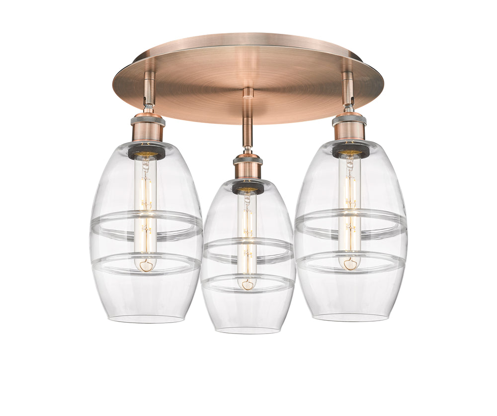 Innovations Lighting Vaz 6" Flush Mount - Antique Copper Ceiling Flush Mounts Innovations Lighting Clear ; Glass Type: Clear  