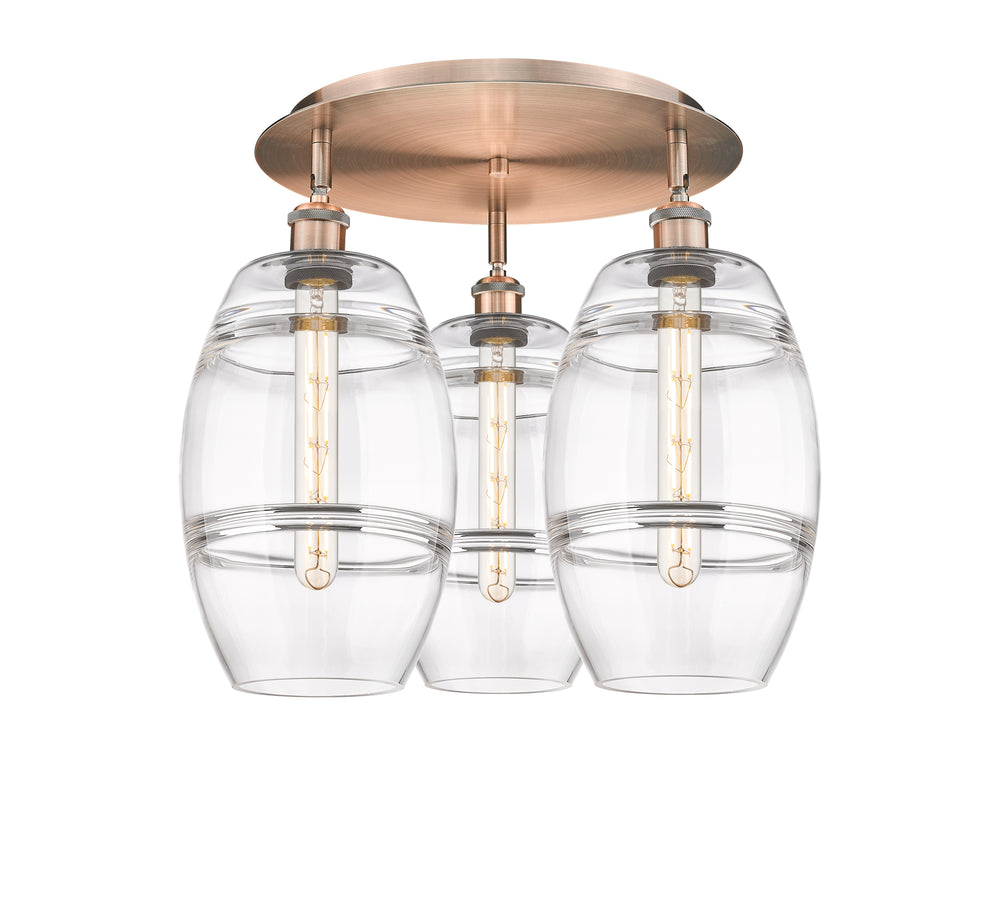 Innovations Lighting Vaz 8" Flush Mount - Antique Copper Ceiling Flush Mounts Innovations Lighting Clear ; Glass Type: Clear  