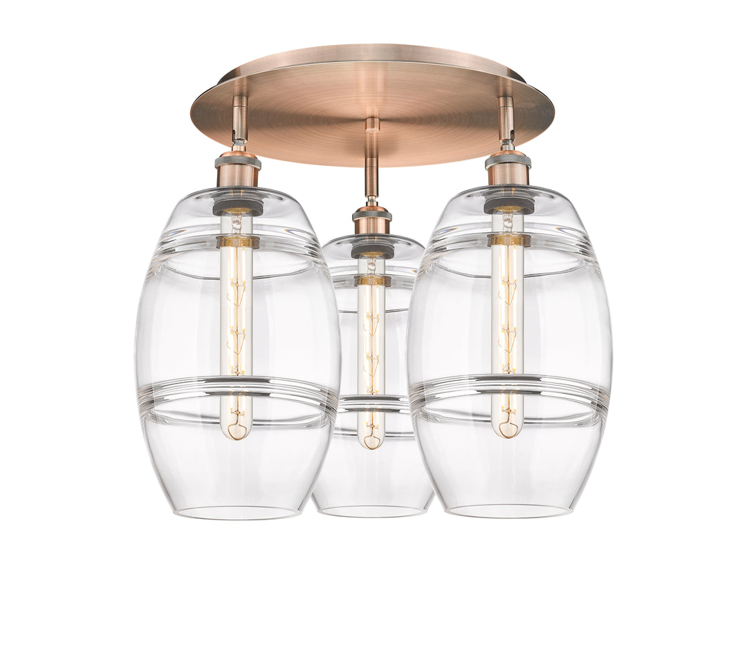 Innovations Lighting Vaz 8" Flush Mount - Antique Copper Ceiling Flush Mounts Innovations Lighting Clear ; Glass Type: Clear  