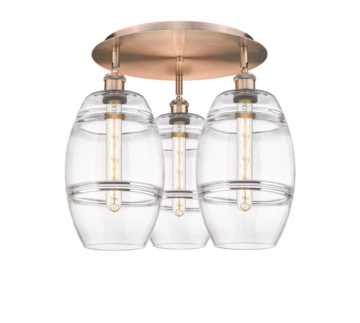 Innovations Lighting Vaz 8" Flush Mount - Antique Copper Ceiling Flush Mounts Innovations Lighting Clear ; Glass Type: Clear  