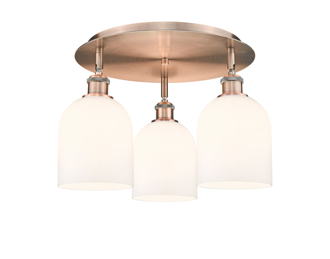 Innovations Lighting Bella 6" Flush Mount Ceiling Flush Mounts Innovations Lighting Antique Copper White ; Glass Type: White 