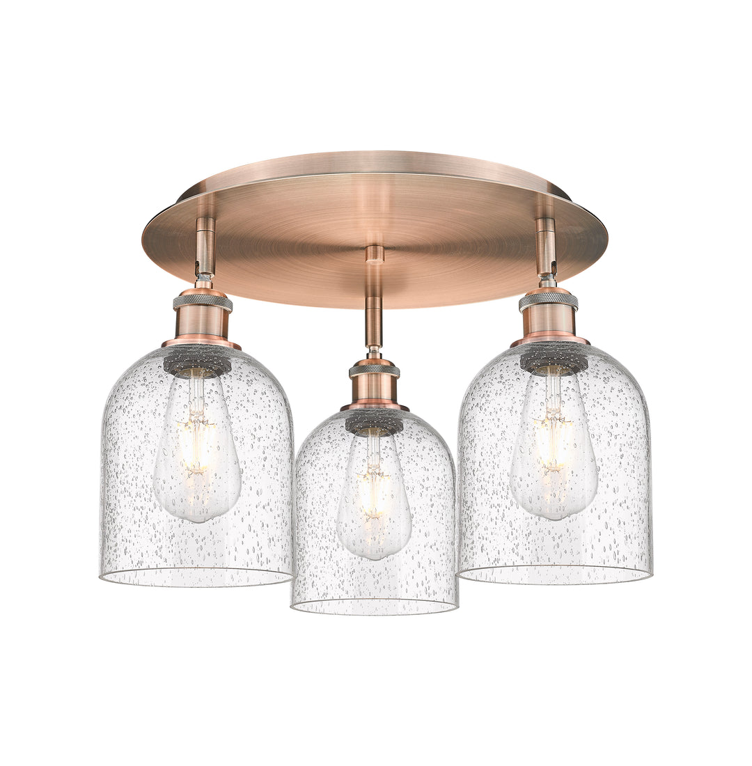 Innovations Lighting Bella 6" Flush Mount Ceiling Flush Mounts Innovations Lighting Antique Copper Seedy ; Glass Type: Transparent 