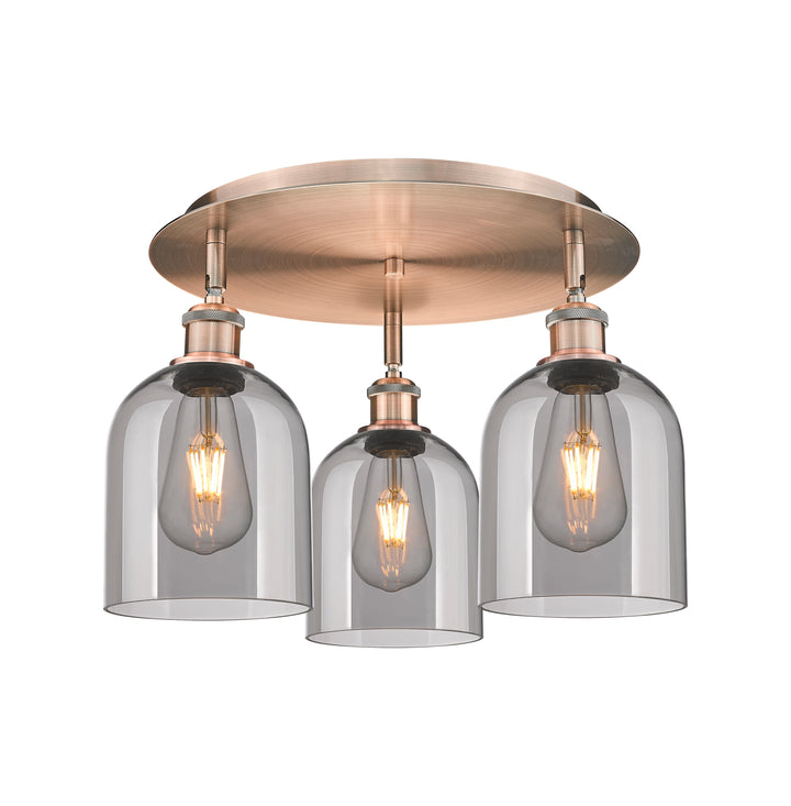 Innovations Lighting Bella 6" Flush Mount Ceiling Flush Mounts Innovations Lighting Antique Copper Light Smoke ; Glass Type: Smoked 