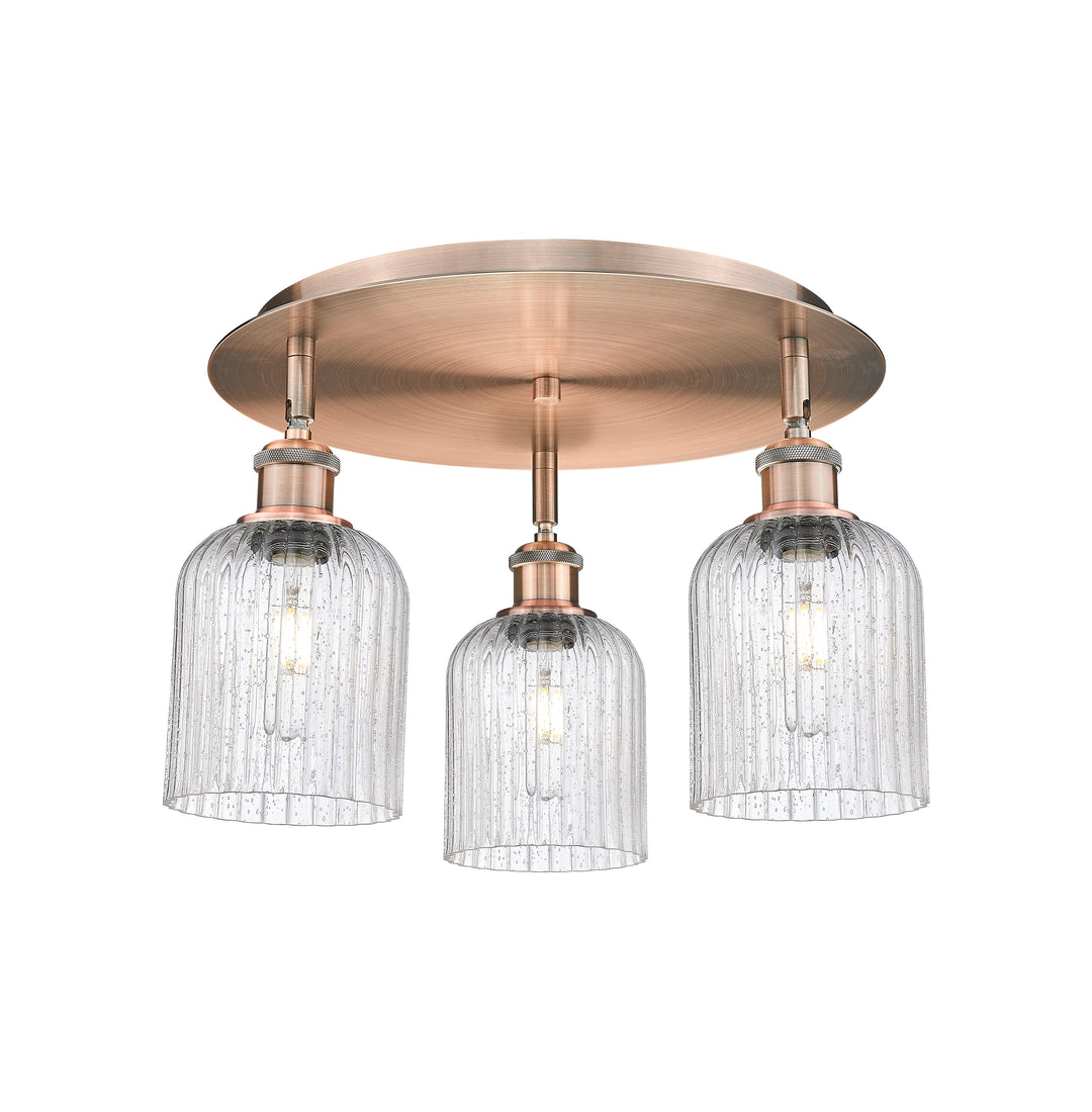 Innovations Lighting Bridal Veil 5" Flush Mount Ceiling Flush Mounts Innovations Lighting Antique Copper Seedy ; Glass Type: Seedy; Ribbed 