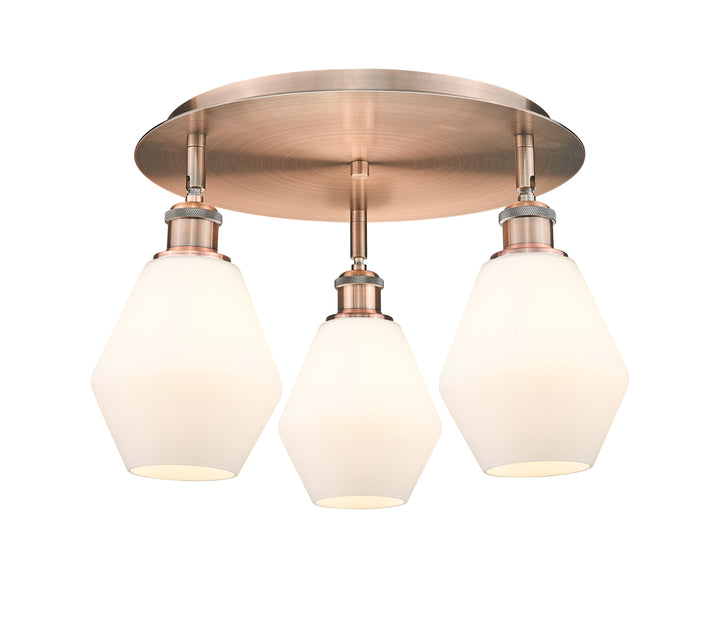 Innovations Lighting Cindyrella 6" Flush Mount - Antique Copper Ceiling Flush Mounts Innovations Lighting Cased Matte White ; Glass Type: White  