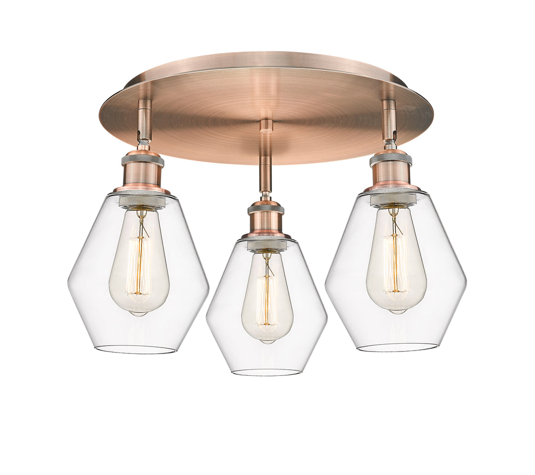 Innovations Lighting Cindyrella 6" Flush Mount - Antique Copper Ceiling Flush Mounts Innovations Lighting Clear ; Glass Type: Clear  