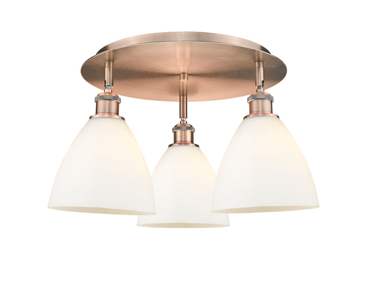 Innovations Lighting Bristol 7.5" Flush Mount - Antique Copper Ceiling Flush Mounts Innovations Lighting Matte White ; Glass Type: White  