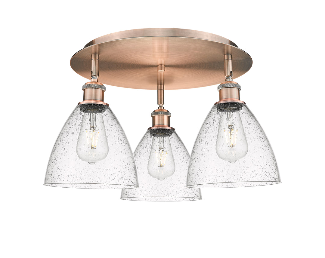 Innovations Lighting Bristol 7.5" Flush Mount - Antique Copper Ceiling Flush Mounts Innovations Lighting Seedy ; Glass Type: Seeded  