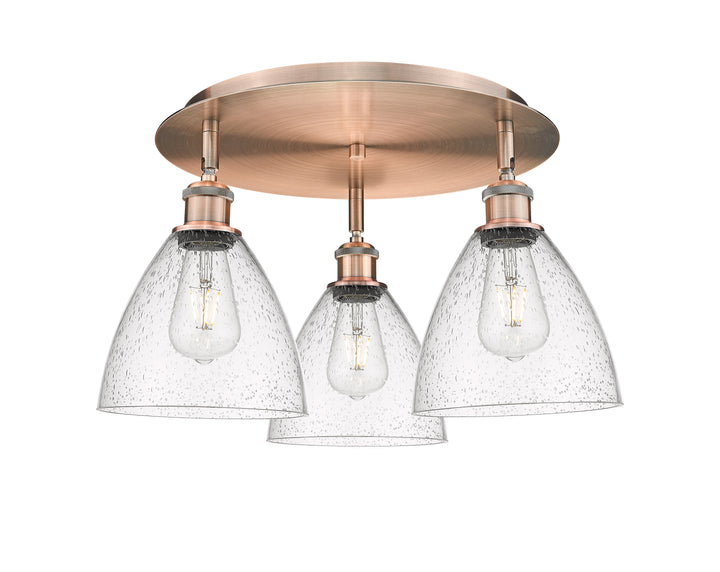 Innovations Lighting Bristol 7.5" Flush Mount - Antique Copper Ceiling Flush Mounts Innovations Lighting Seedy ; Glass Type: Seeded  