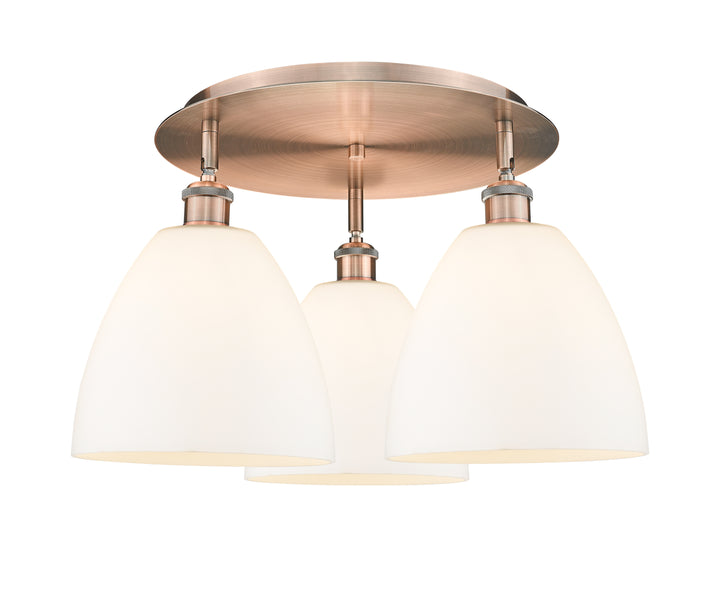 Innovations Lighting Bristol 9" Flush Mount Ceiling Flush Mounts Innovations Lighting Antique Copper Matte White ; Glass Type: White 