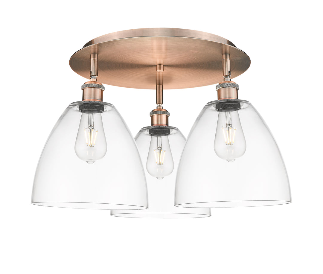 Innovations Lighting Bristol 9" Flush Mount Ceiling Flush Mounts Innovations Lighting Antique Copper Clear ; Glass Type: Clear 